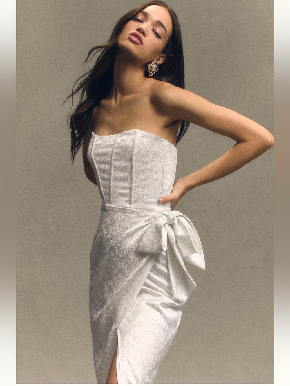 NWT V. Chapman June Dress in White Floral Brocade Sz 8 - Picture 6 of 16